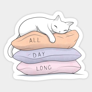 My Kitty Sleeps All Day Long Sticker